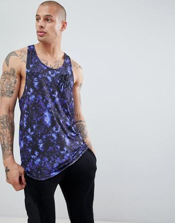Dfnd Pyramid Printed Racer Back Tank - Blue