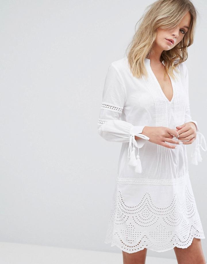New Look Cut-out Tassel Sundress - White
