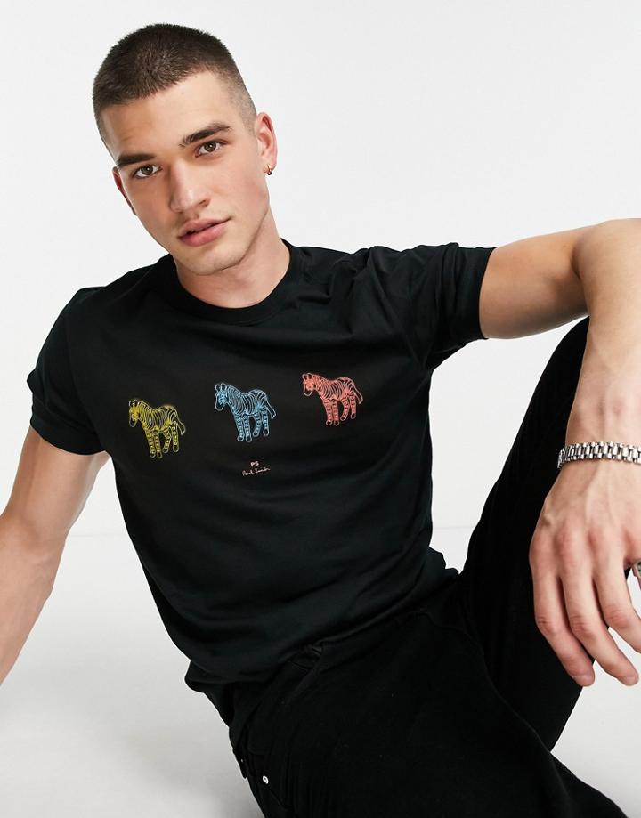 Ps Paul Smith Slim Fit Repeated Zebra Logo T-shirt In Black