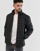 Only & Sons Puffer Jacket With Stand Collar In Black