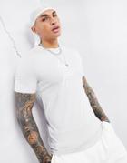 Asos Dark Future Muscle Fit T-shirt With Script Logo In Gray-grey
