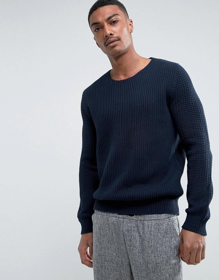 Selectedmyle Crew Neck Sweater - Navy