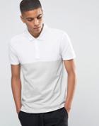 Asos Half & Half Textured Polo In Grey And White - Gray