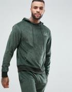 Ascend Muscle Fit Velour Hoodie - Green
