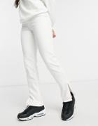 Weekday Straight Leg Split Hem Jeans In White