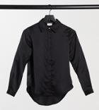 Vila Petite Satin Shirt In Black