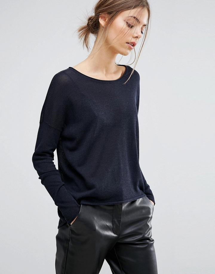 Samsoe & Samsoe Kally O Neck Top - Navy