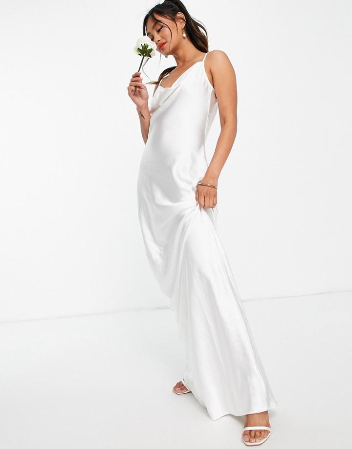 Pretty Lavish Keisha Cowl Neck Maxi Dress In Ivory-white