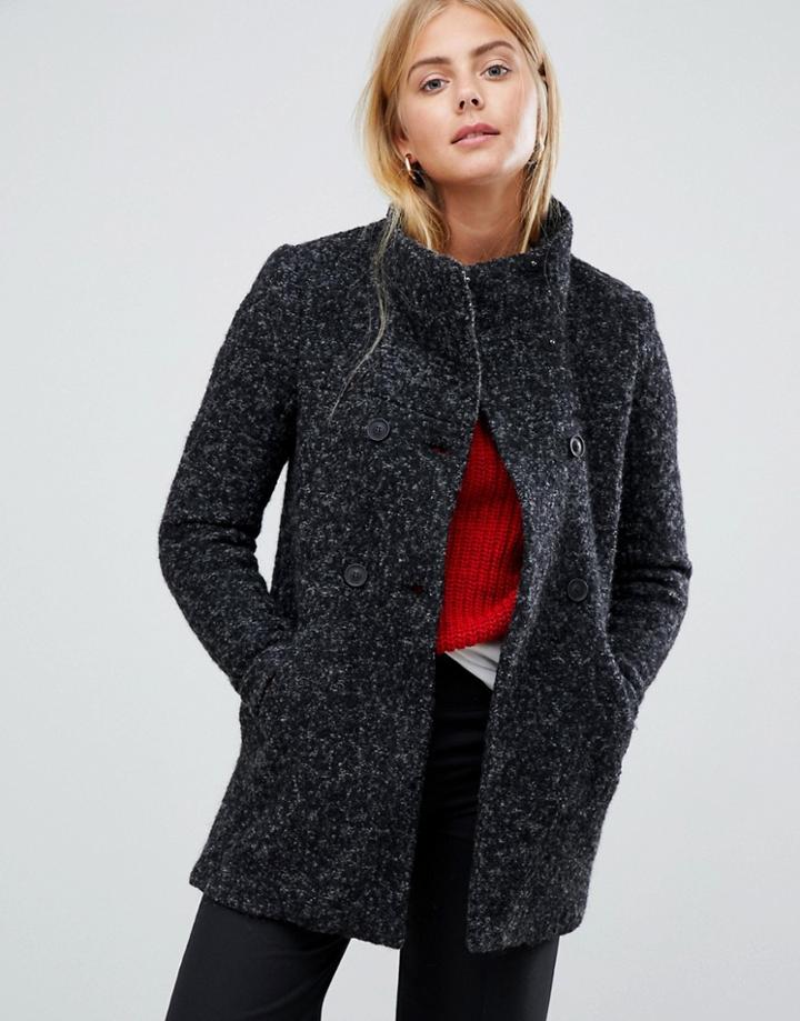 Only Sophia Noma Wool Blend Coat-black