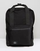 Asos Backpack In Black Canvas With Patch - Black