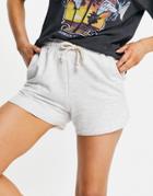 Pull & Bear Jersey Runner Shorts In Gray-grey