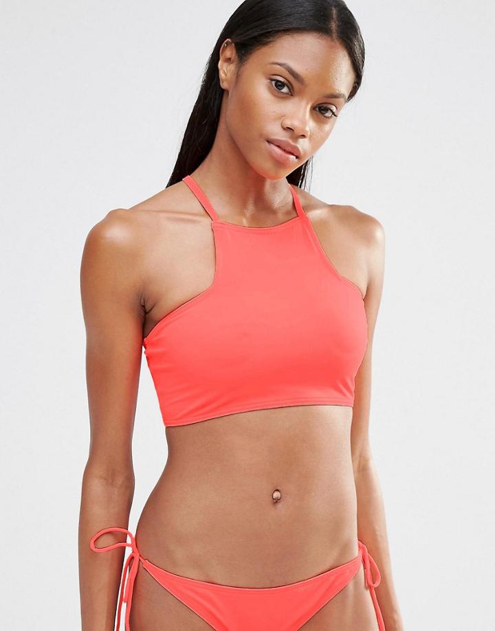 Missguided Mix & Match Cross Back Bikini Top - Pink