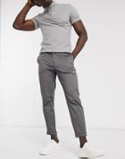 River Island Tapered Chino In Gray-grey