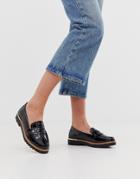 New Look Chunky Patent Loafers In Black - Black