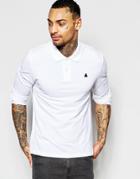 Asos Long Sleeve Pique Muscle Polo With Logo In White - White