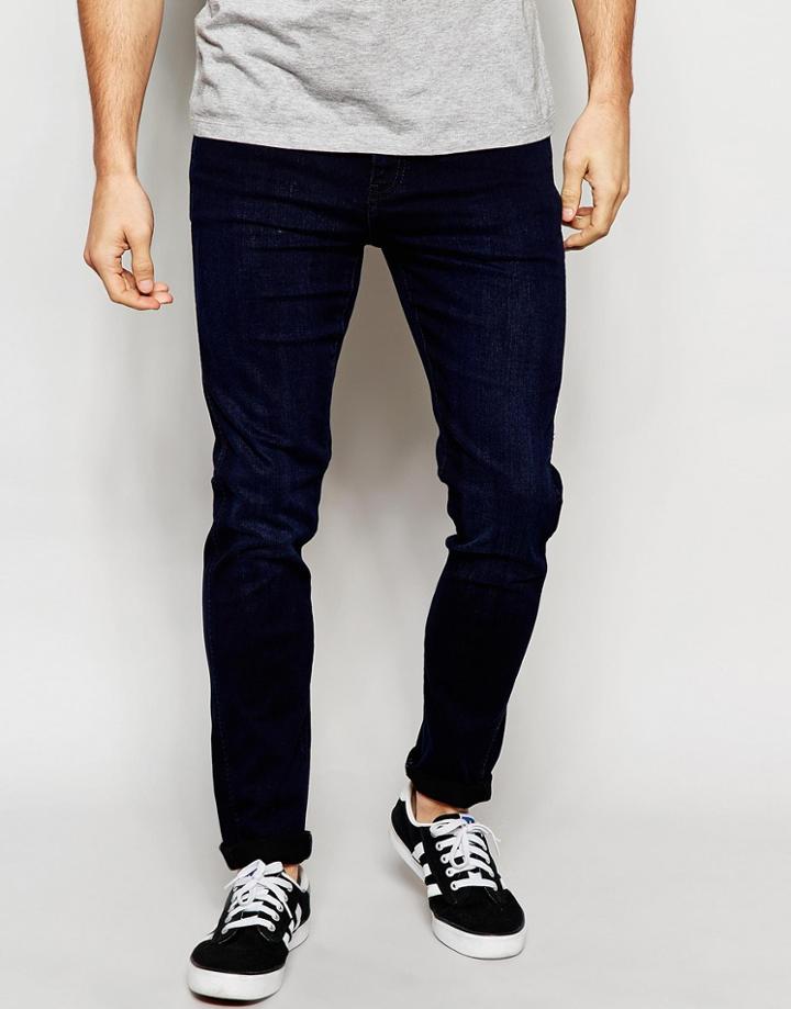 Dr Denim Jeans Snap Skinny Fit Midnight Dark - Midnight
