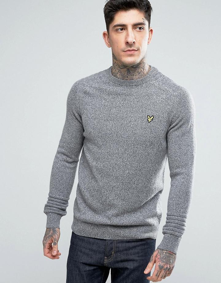 Lyle & Scott Crew Neck Links Detail Sweater - Gray