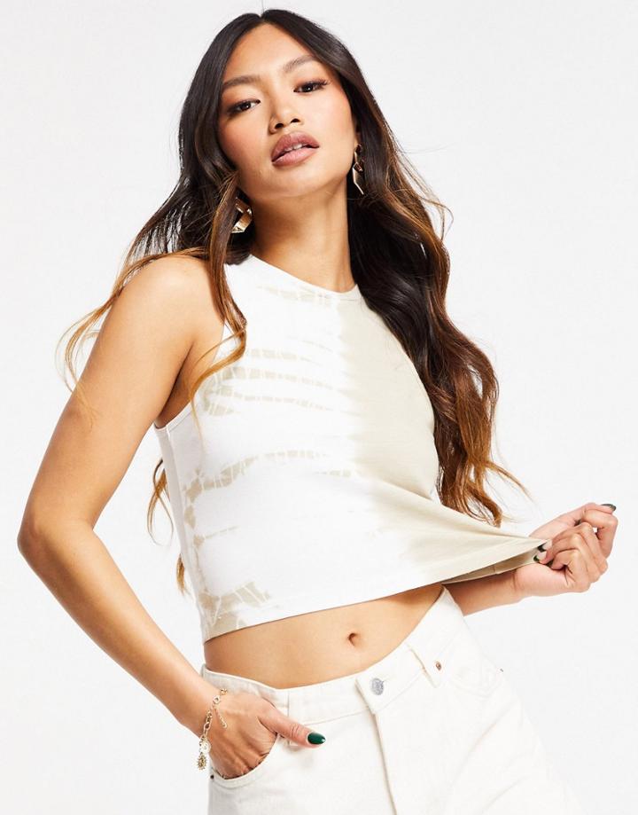 Asos Design Racer Half And Half Tie Dye In Stone-orange