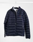 Polo Ralph Lauren Player Logo Recycled Nylon Puffer Jacket In Navy