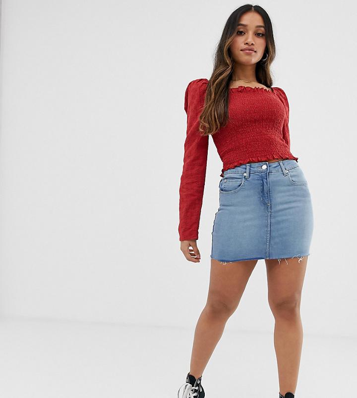 Parisian Petite Denim Mini Skirt-blue