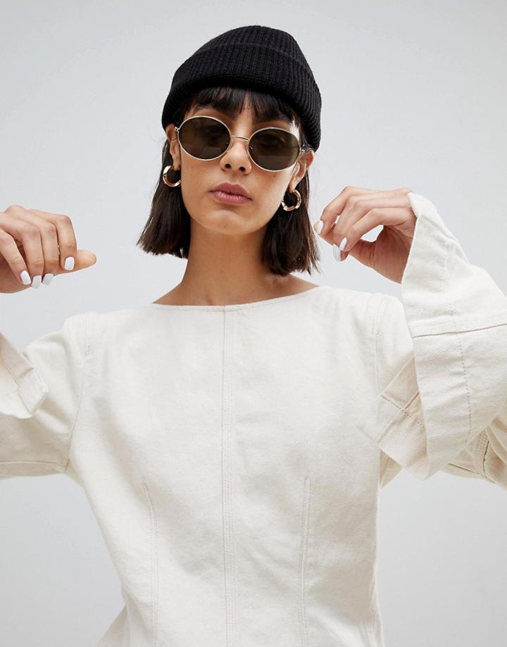 Weekday Knitted Rib Beanie - Black