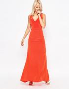 Suboo Tangerine Silk Double Strap Maxi Dress - Tangerine