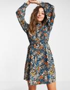 Vero Moda High Neck Mini Dress In Print-red