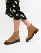 Hudson London Camel Suede Chunky Chelsea Boots - Beige