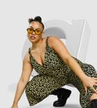 Asos Design Curve 90s Tie Shoulder Jumpsuit In Yellow Floral-multi