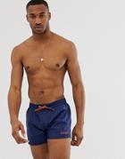 Diesel Logo Swim Shorts In Navy - Navy