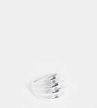 Asos Design Silver Plated Ring In Stacked Design