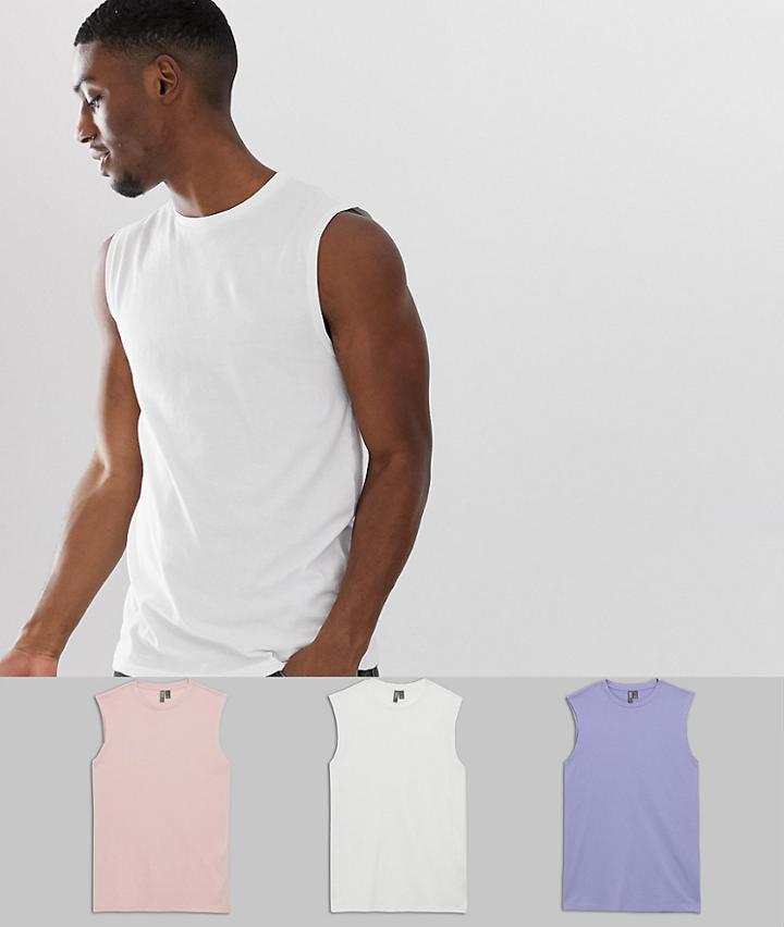 Asos Design Organic Tank Tank 3 Pack Save - Multi