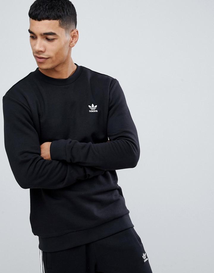 Adidas Originals Sweatshirt With Embroidered Small Logo Black - Black