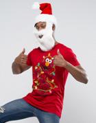 Asos Holidays Elmo Longline T-shirt - Red