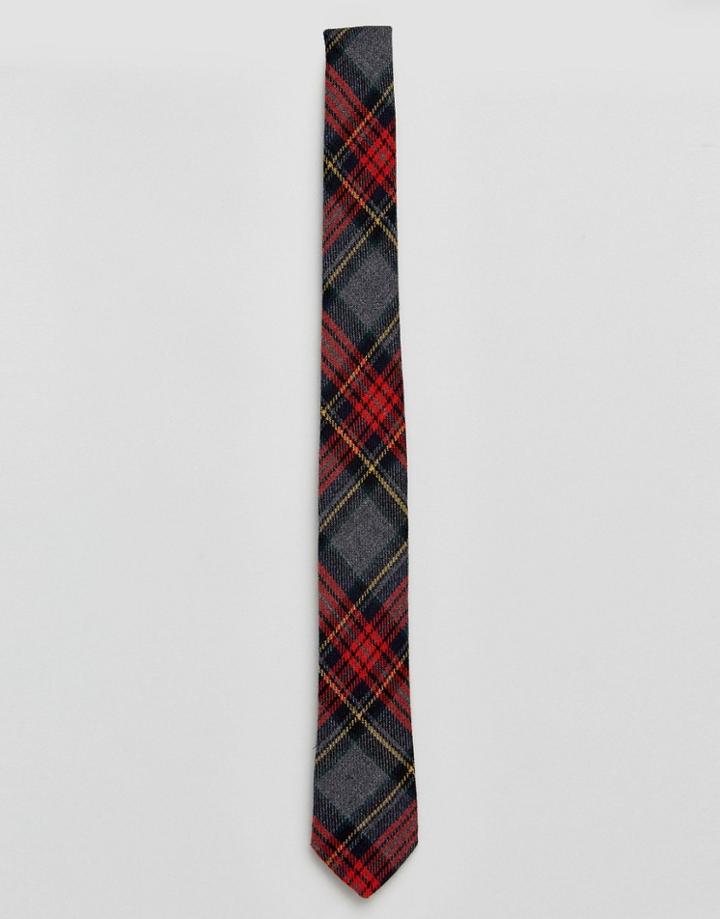 Noose & Monkey Plaid Tie - Gray