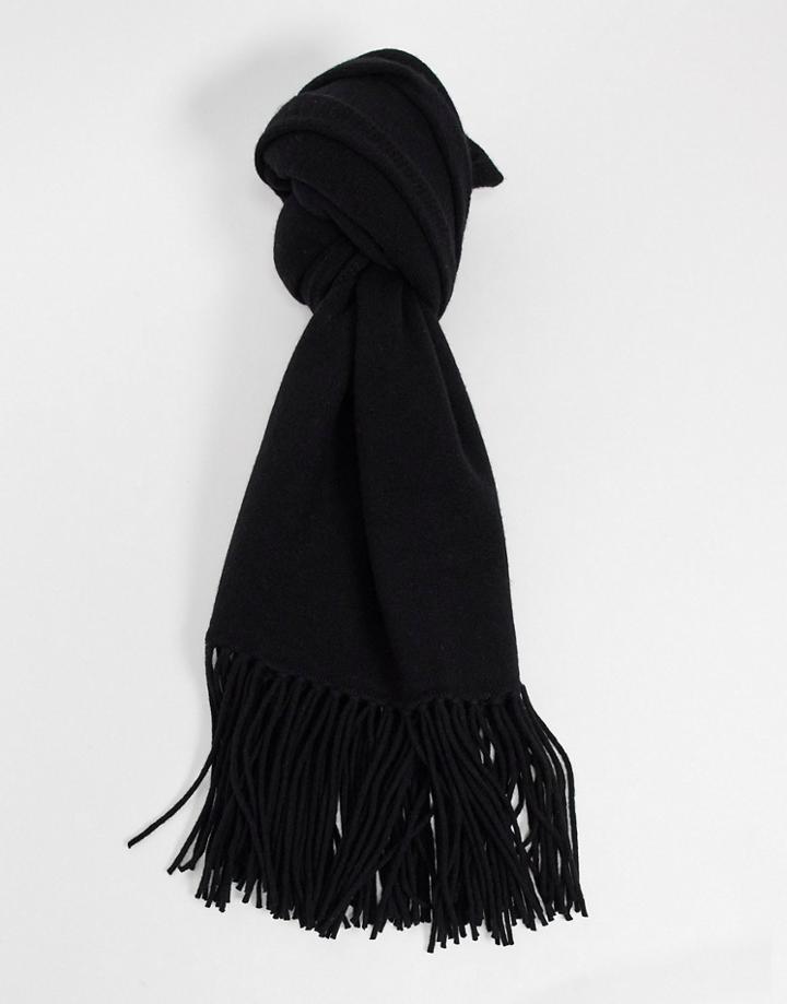All Saints Boiled Wool Scarf In Black