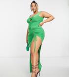 Jaded Rose Plus Bardot Maxi Dress In Meadow Green