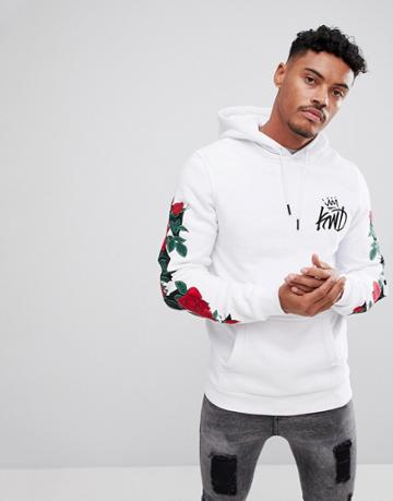 Kings Will Dream Hoodie In White With Rose Embroidery - White