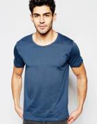 Selected Homme Crew Neck T-shirt In Pima Cotton - Insignia Blue