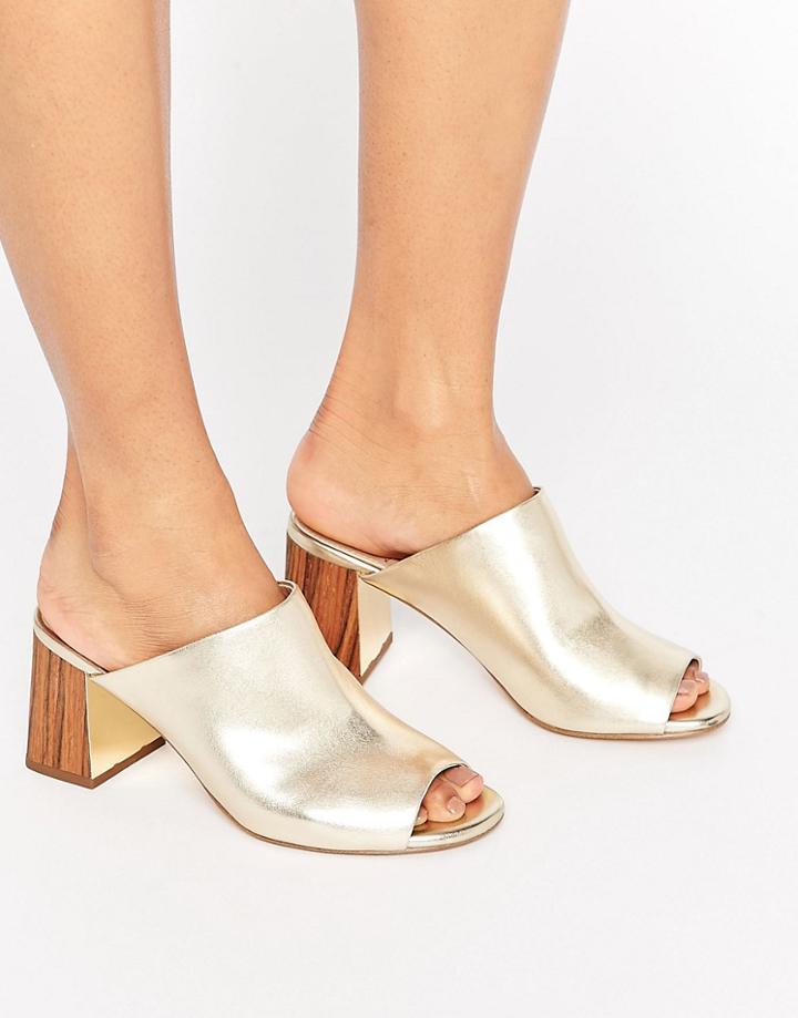 Kg Penny Metallic Mule Sandal - Gold