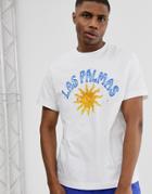 Weekday Billy Las Palmas T-shirt In White - White