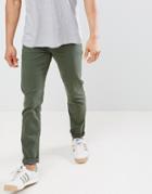 Asos Design Slim Jeans In Green - Green