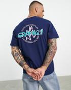 Gramicci Running Man Back Print T-shirt In Navy
