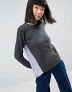 Warehouse Cotton Mix Hybrid Sweater - Gray