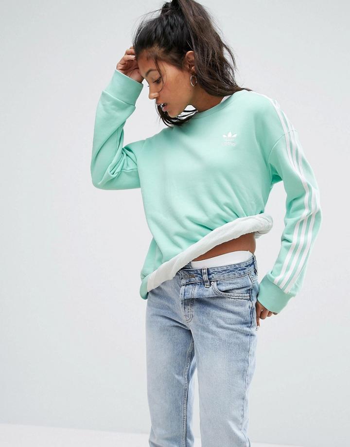 Adidas Originals Mint Three Stripe Sweatshirt - Green