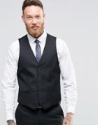 New Look Slim Fit Suit Vest In Black - Black