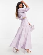 & Other Stories Tiered Midi Skirt In Lilac - Purple - Part Of A Set