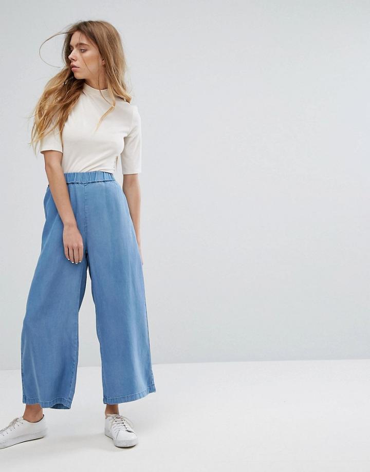 Dr Denim Abel Wide Leg Crop Pant - Blue