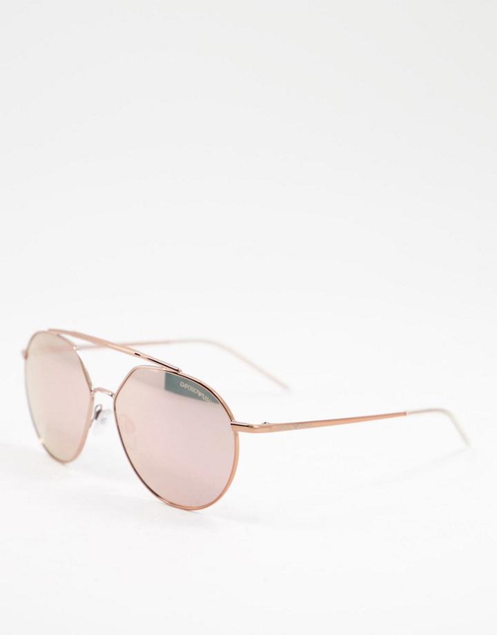 Emporio Armani Double Brow Sunglasses-gold