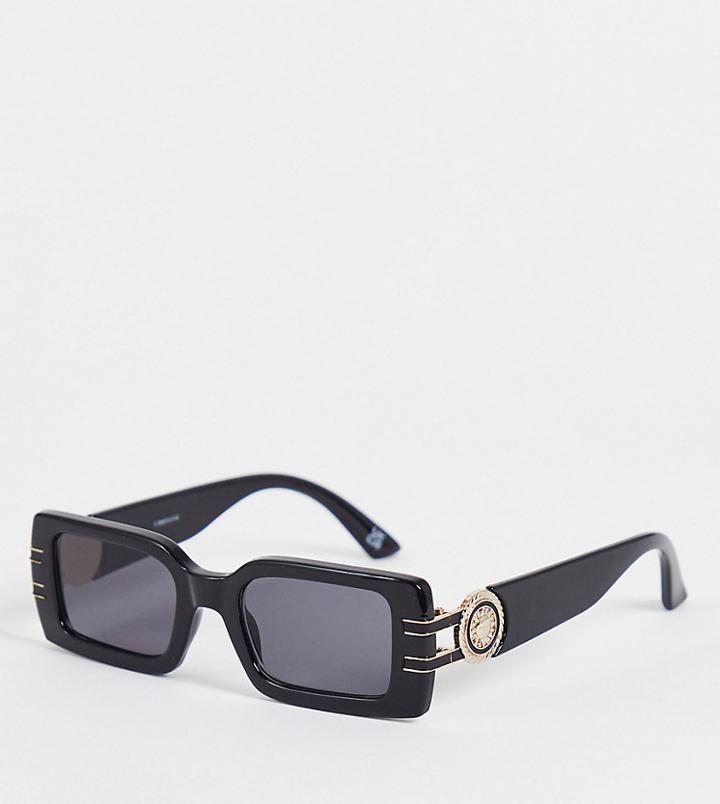 Reclaimed Vintage Inspired Sunglasses 90s Square Sunglasses In Black